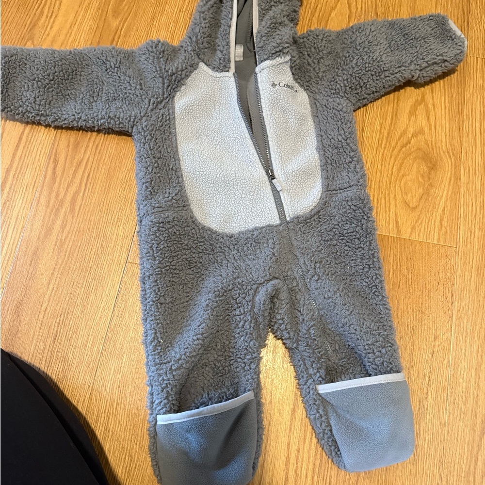 Cozy Gray Fleece Baby One Piece